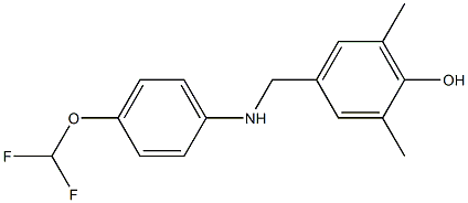 4-({[4-(difluoromethoxy)phenyl]amino}methyl)-2,6-dimethylphenol Struktur