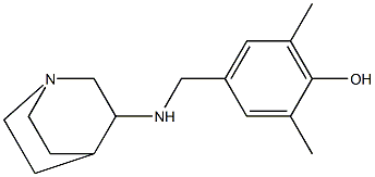 4-({1-azabicyclo[2.2.2]octan-3-ylamino}methyl)-2,6-dimethylphenol Struktur