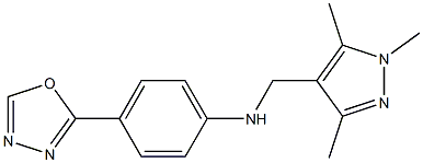 4-(1,3,4-oxadiazol-2-yl)-N-[(1,3,5-trimethyl-1H-pyrazol-4-yl)methyl]aniline Struktur