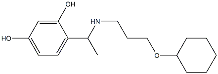 4-(1-{[3-(cyclohexyloxy)propyl]amino}ethyl)benzene-1,3-diol Struktur