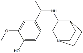 4-(1-{1-azabicyclo[2.2.2]octan-3-ylamino}ethyl)-2-methoxyphenol Struktur