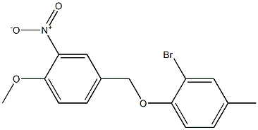 4-(2-bromo-4-methylphenoxymethyl)-1-methoxy-2-nitrobenzene Struktur