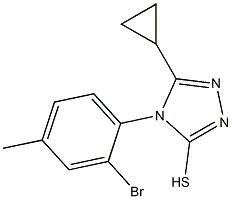 4-(2-bromo-4-methylphenyl)-5-cyclopropyl-4H-1,2,4-triazole-3-thiol Struktur