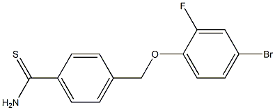 4-(4-bromo-2-fluorophenoxymethyl)benzene-1-carbothioamide Struktur