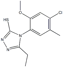 4-(4-chloro-2-methoxy-5-methylphenyl)-5-ethyl-4H-1,2,4-triazole-3-thiol Struktur