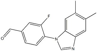 4-(5,6-dimethyl-1H-1,3-benzodiazol-1-yl)-3-fluorobenzaldehyde Struktur