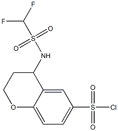 4-(difluoromethanesulfonamido)-3,4-dihydro-2H-1-benzopyran-6-sulfonyl chloride Struktur