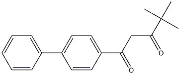 4,4-dimethyl-1-(4-phenylphenyl)pentane-1,3-dione Struktur