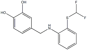 4-[({2-[(difluoromethyl)sulfanyl]phenyl}amino)methyl]benzene-1,2-diol Struktur