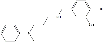 4-[({3-[methyl(phenyl)amino]propyl}amino)methyl]benzene-1,2-diol Struktur