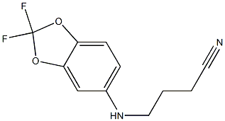 4-[(2,2-difluoro-2H-1,3-benzodioxol-5-yl)amino]butanenitrile Struktur