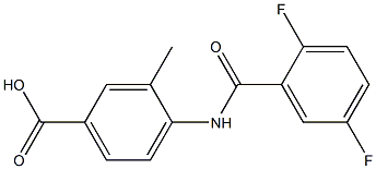 4-[(2,5-difluorobenzoyl)amino]-3-methylbenzoic acid Struktur