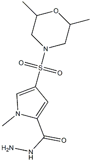 4-[(2,6-dimethylmorpholin-4-yl)sulfonyl]-1-methyl-1H-pyrrole-2-carbohydrazide Struktur