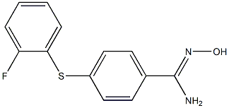 4-[(2-fluorophenyl)sulfanyl]-N'-hydroxybenzene-1-carboximidamide Struktur