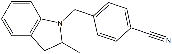 4-[(2-methyl-2,3-dihydro-1H-indol-1-yl)methyl]benzonitrile Struktur