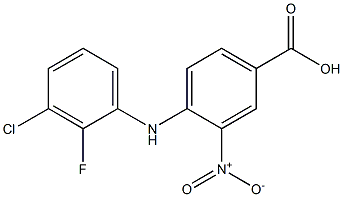 4-[(3-chloro-2-fluorophenyl)amino]-3-nitrobenzoic acid Struktur