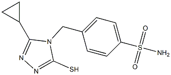 4-[(3-cyclopropyl-5-sulfanyl-4H-1,2,4-triazol-4-yl)methyl]benzene-1-sulfonamide Struktur