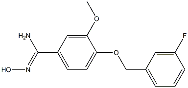 4-[(3-fluorobenzyl)oxy]-N'-hydroxy-3-methoxybenzenecarboximidamide Struktur