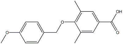 4-[(4-methoxyphenyl)methoxy]-3,5-dimethylbenzoic acid Struktur