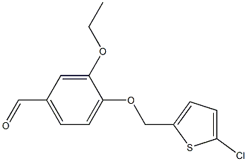 4-[(5-chlorothiophen-2-yl)methoxy]-3-ethoxybenzaldehyde Struktur