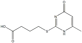 4-[(6-methyl-4-oxo-1,4-dihydropyrimidin-2-yl)sulfanyl]butanoic acid Struktur