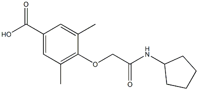 4-[(cyclopentylcarbamoyl)methoxy]-3,5-dimethylbenzoic acid Struktur