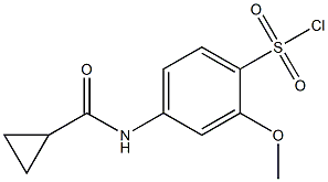 4-[(cyclopropylcarbonyl)amino]-2-methoxybenzenesulfonyl chloride Struktur