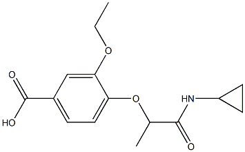 4-[1-(cyclopropylcarbamoyl)ethoxy]-3-ethoxybenzoic acid Struktur