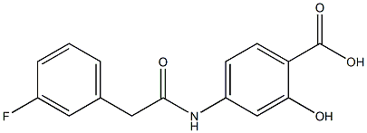 4-[2-(3-fluorophenyl)acetamido]-2-hydroxybenzoic acid Struktur