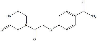 4-[2-oxo-2-(3-oxopiperazin-1-yl)ethoxy]benzenecarbothioamide Struktur