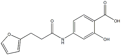 4-[3-(furan-2-yl)propanamido]-2-hydroxybenzoic acid Struktur