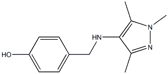 4-{[(1,3,5-trimethyl-1H-pyrazol-4-yl)amino]methyl}phenol Struktur