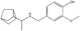 4-{[(1-{bicyclo[2.2.1]heptan-2-yl}ethyl)amino]methyl}-2-methoxyphenol Struktur