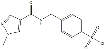 4-{[(1-methyl-1H-pyrazol-4-yl)formamido]methyl}benzene-1-sulfonyl chloride Struktur