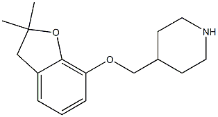 4-{[(2,2-dimethyl-2,3-dihydro-1-benzofuran-7-yl)oxy]methyl}piperidine Struktur