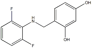 4-{[(2,6-difluorophenyl)amino]methyl}benzene-1,3-diol Struktur