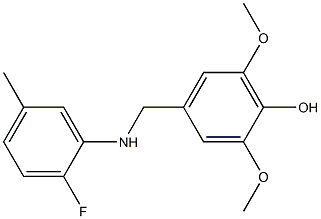 4-{[(2-fluoro-5-methylphenyl)amino]methyl}-2,6-dimethoxyphenol Struktur