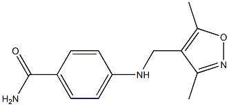 4-{[(3,5-dimethyl-1,2-oxazol-4-yl)methyl]amino}benzamide Struktur