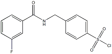 4-{[(3-fluorophenyl)formamido]methyl}benzene-1-sulfonyl chloride Struktur