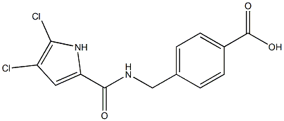 4-{[(4,5-dichloro-1H-pyrrol-2-yl)formamido]methyl}benzoic acid Struktur