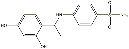 4-{[1-(2,4-dihydroxyphenyl)ethyl]amino}benzene-1-sulfonamide Struktur