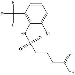 4-{[2-chloro-6-(trifluoromethyl)phenyl]sulfamoyl}butanoic acid Struktur