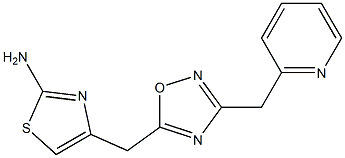 4-{[3-(pyridin-2-ylmethyl)-1,2,4-oxadiazol-5-yl]methyl}-1,3-thiazol-2-amine Struktur