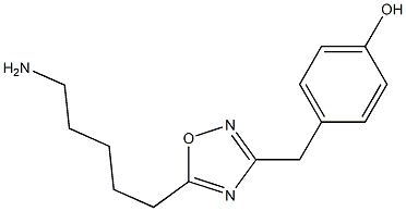 4-{[5-(5-aminopentyl)-1,2,4-oxadiazol-3-yl]methyl}phenol Struktur