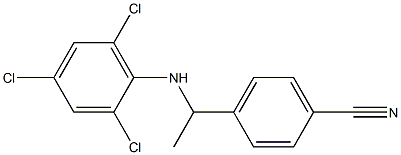 4-{1-[(2,4,6-trichlorophenyl)amino]ethyl}benzonitrile Struktur