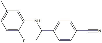 4-{1-[(2-fluoro-5-methylphenyl)amino]ethyl}benzonitrile Struktur