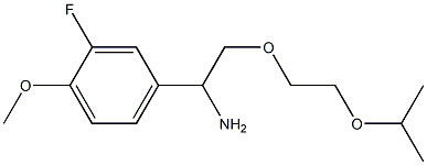 4-{1-amino-2-[2-(propan-2-yloxy)ethoxy]ethyl}-2-fluoro-1-methoxybenzene Struktur