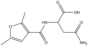 4-amino-2-[(2,5-dimethyl-3-furoyl)amino]-4-oxobutanoic acid Struktur