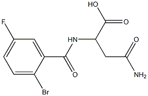 4-amino-2-[(2-bromo-5-fluorobenzoyl)amino]-4-oxobutanoic acid Struktur