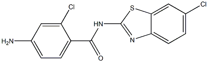 4-amino-2-chloro-N-(6-chloro-1,3-benzothiazol-2-yl)benzamide Struktur